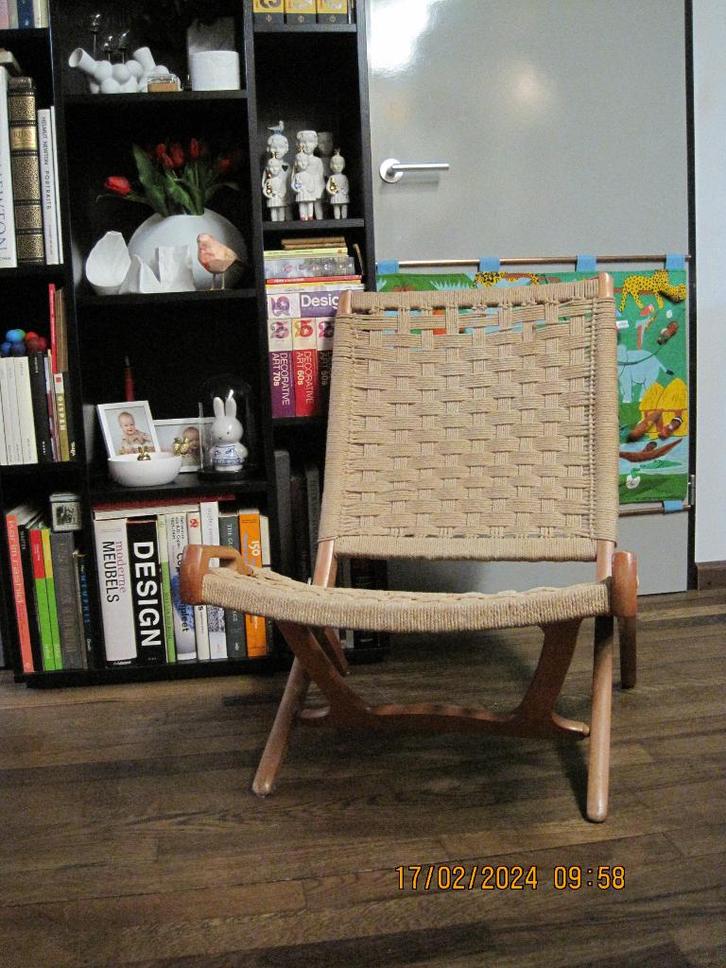 ebert wels hans wegner vouwstoel folding chair (294), Huis en Inrichting, Stoelen, Gebruikt, Eén, Hout, Riet of Rotan, Ophalen of Verzenden