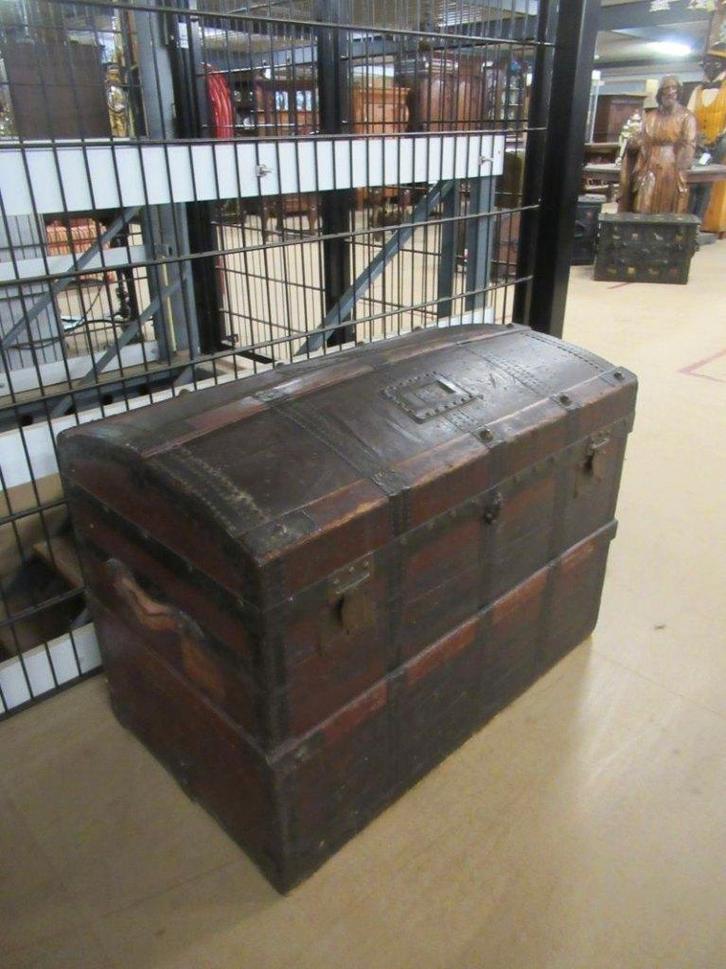 Oer 11419 grote antieke reis koffer, Antiek en Kunst, Antiek | Overige Antiek, Ophalen