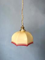 vintage geel glazen hanglampje, Ophalen of Verzenden, Gebruikt, Glas, Minder dan 50 cm