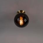Art Deco Plafondlamp Messing met Zwart Glas - Pallon, Ophalen, Nieuw, Glas, Art Deco