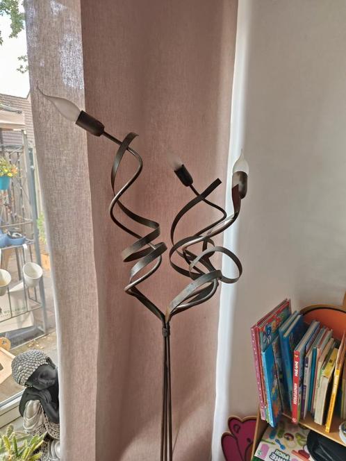 Staande lamp bruin - 3 lichtpunten., Huis en Inrichting, Lampen | Vloerlampen, Gebruikt, 150 tot 200 cm, Metaal, Ophalen