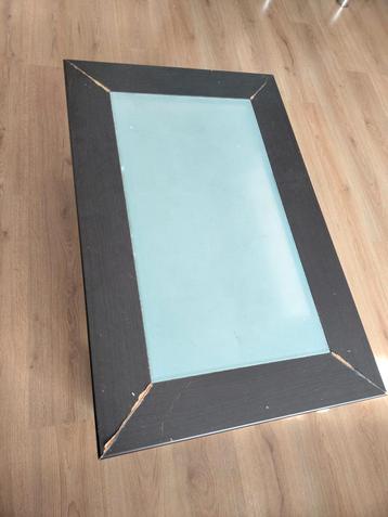 Salontafel met glasplaat Donkerhout beschikbaar voor biedingen