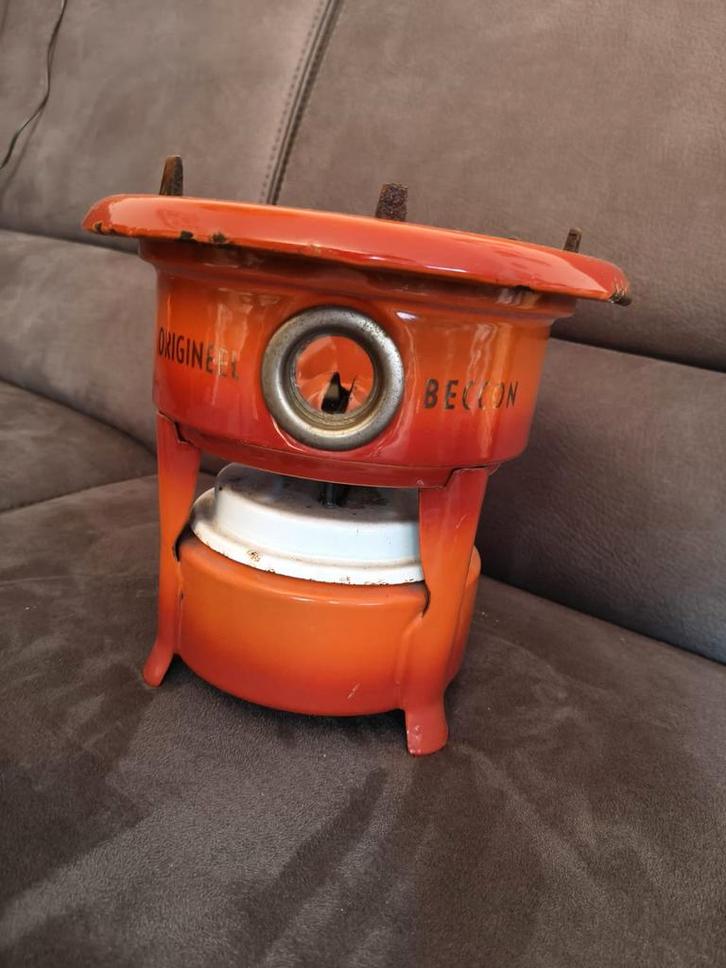 Vintage Petroleumstel met Melkkan - Oranjegevlamd, Huis en Inrichting, Woonaccessoires | Kandelaars en Kaarsen, Ophalen of Verzenden