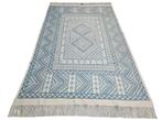 Handmade Soumak kelim Tunesië wol aztec white blue 154x238cm