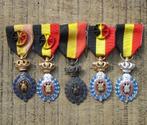 België lot met 5x Bekwaam- en Zedelijkheid medaille z.j., Postzegels en Munten, Penningen en Medailles, Ophalen of Verzenden, Zilver