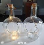 2 glazen terrarium vazen met verlichting., Gebruikt, Wit, Ophalen of Verzenden, Glas