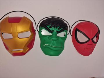 3x Marvel Spiderman Iron Man De Hulk Maskers Spelen Verklede beschikbaar voor biedingen