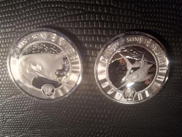 2 st. Cayman islands 2024, zilver 1oz, Marlin & Stingray beschikbaar voor biedingen