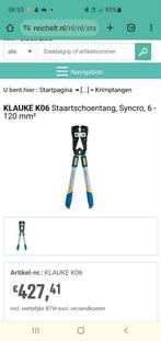 KLAUKE K06 Perstang - Staartschoentang 6-120mm², Ophalen of Verzenden, Nieuw