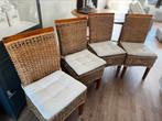 Eetkamerstoelen van hout met gevlochten riet, Ophalen, Gebruikt, Bruin, Hout