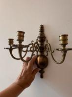 Vintage messing wandkandelaar, Ophalen of Verzenden, Koper of Brons