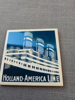 Holland America Line onderzetter, Verzamelen, Scheepvaart, Ophalen of Verzenden, Motorboot