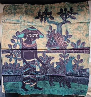 Batik lapje met Javaans vrouwtje beschikbaar voor biedingen