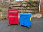 Gereedschapskasten - Rood en Blauw, Doe-het-zelf en Verbouw, Gereedschapskisten, Ophalen, Gebruikt