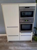 KEUKEN MET KOOKEILAND + APPARATUUR +BEZORGEN MOGELIJK, Ophalen, Wit, Dubbelwandige keuken, Zo goed als nieuw