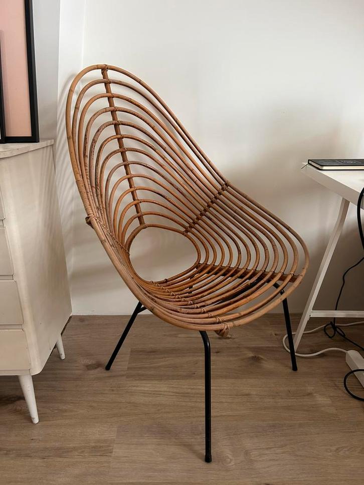 Vintage design Rohe Noordwolde loungestoel, Huis en Inrichting, Stoelen, Gebruikt, Eén, Bruin, Ophalen