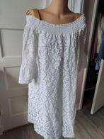 Wit katoen kanten jurkje xl off shoulder Ibiza dress, Ophalen of Verzenden, Wit, Zo goed als nieuw, Maat 46/48 (XL) of groter