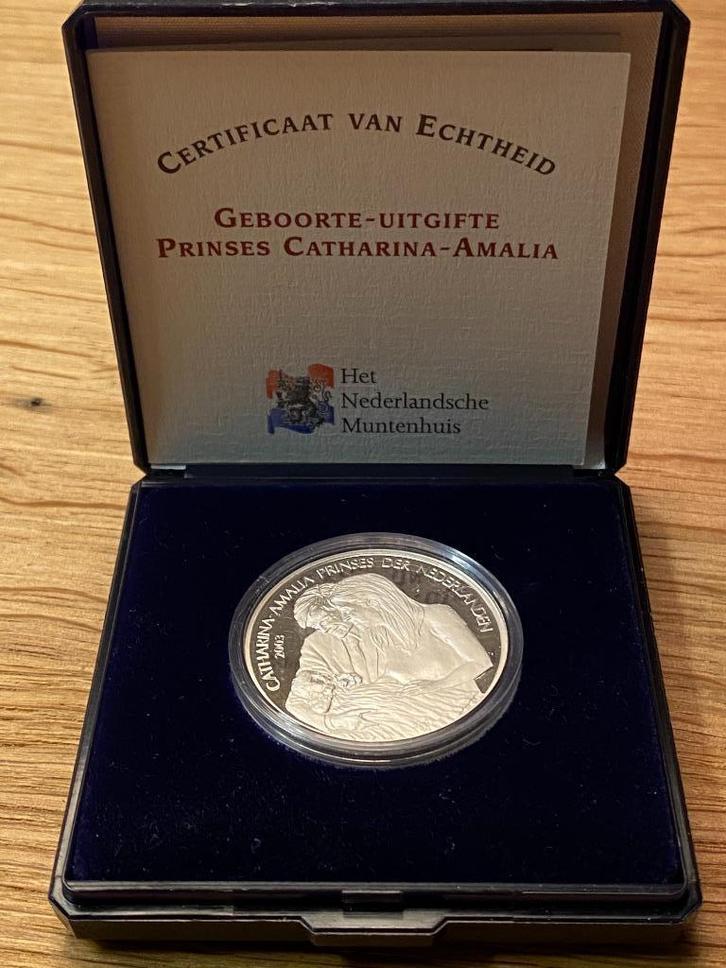 zilveren geboortemunt amalia 2003, Postzegels en Munten, Munten | Nederland, Euro's, Koningin Beatrix, Zilver, Ophalen of Verzenden