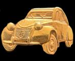 Citroën 2 CV groot-goudkleur pin, Verzamelen, Speldjes, Pins en Buttons, Verzenden, Nieuw, Transport, Speldje of Pin