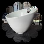 Witte Saladekom met Uitsparing, Ophalen, Porselein of Keramiek, Schaal, Rond