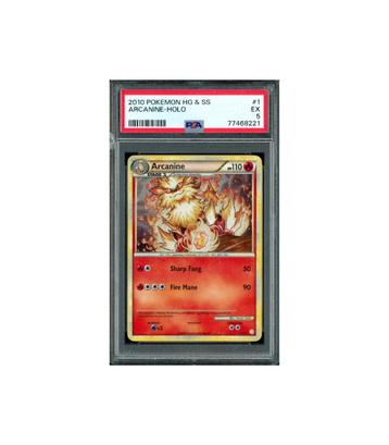 Pokemon Arcanine HeartGold & SoulSilver #1 PSA 5 Small Crack beschikbaar voor biedingen
