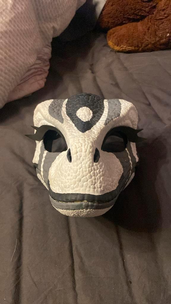 Jurrasic park dino mask/masker, Kinderen en Baby's, Speelgoed | Actiefiguren, Zo goed als nieuw, Ophalen of Verzenden