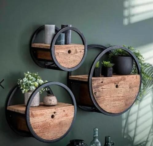 Set van 3 houten wandkastjes, Huis en Inrichting, Kasten | Overige, Zo goed als nieuw, Ophalen