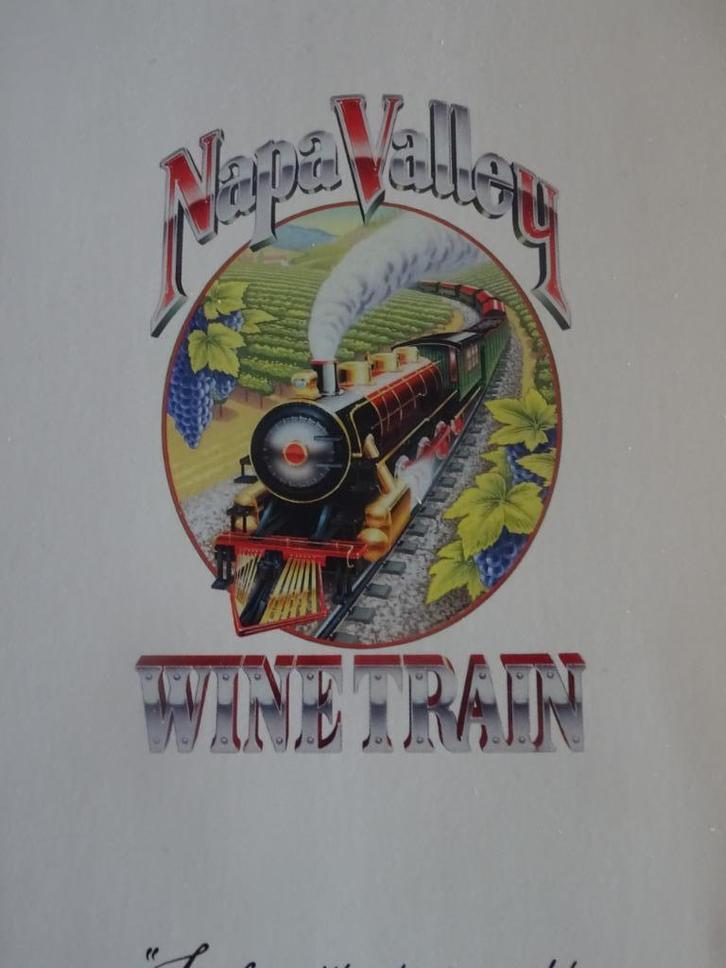 Menukaart Napa Valley Wine Train, Verzamelen, Foto's en Prenten, Zo goed als nieuw, Prent, Buitenland, Voor 1940, Ophalen of Verzenden