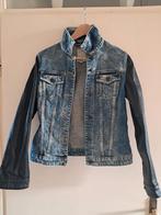 spijkerjas met wax coated mouwen  maat M, Kleding | Dames, Ophalen of Verzenden, Zo goed als nieuw, Blauw