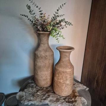 Landelijk stoere vazen/potten echte eyecatchers! 45 en 35 cm beschikbaar voor biedingen