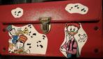 vintage lunchkoffer vinyl met donald duck stickers, Ophalen, Donald Duck, Zo goed als nieuw, Tas, Koffer of Zak