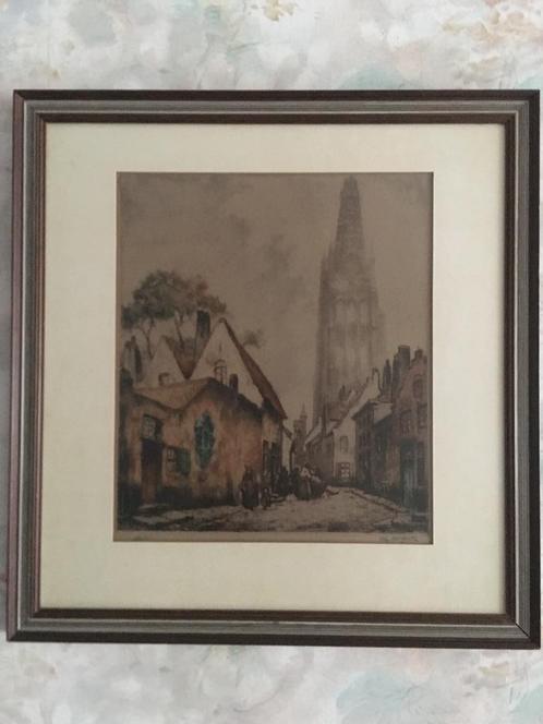 Ets  ,   A   van   Neste    .     1874 - 1969, Antiek en Kunst, Kunst | Etsen en Gravures, Ophalen of Verzenden