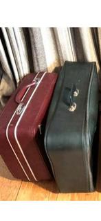 Leren  retro vintage koffers groen rood stevig, Sieraden, Tassen en Uiterlijk, Koffers, Ophalen of Verzenden, Zo goed als nieuw