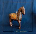 Houten Paard rood- en geelkoper beslagen ~ 20 cm, Antiek en Kunst, Kunst | Niet-Westerse kunst, Ophalen of Verzenden