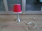 Schemerlampje met nostalgisch rood kapje met stippen, Ophalen of Verzenden, Gebruikt, Minder dan 50 cm
