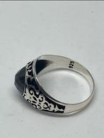 Zilveren herenring met onyx maat 24, Sieraden, Tassen en Uiterlijk, Antieke sieraden, Ophalen, Zilver, Ring, Met edelsteen