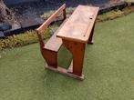 Schoolbankje brocant, Ophalen, Rond, Hout