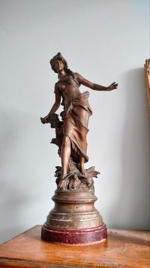 Auguste Moreau Art Nouveau beeld, Antiek en Kunst, Antiek | Koper en Brons, Ophalen