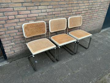 3 Vintage cesca webbing thonet stoelen, Marcel Breuer style beschikbaar voor biedingen