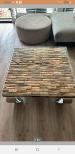 SALONTAFEL MET ZUIL INCLUSIEF GLASPLAAT ROFRAHOME, Huis en Inrichting, Tafels | Salontafels, Ophalen, 100 tot 150 cm, 50 tot 100 cm