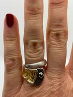 Z534 Prachtige zilveren tricolor ring maat 18, Sieraden, Tassen en Uiterlijk, Ringen, 20 of groter, Ophalen of Verzenden, X, Met edelsteen