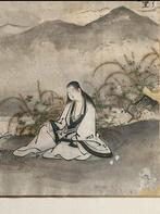 oud antiek Chinees Japanse tekening Ju Citong (Kiku jidô)zen, Ophalen of Verzenden