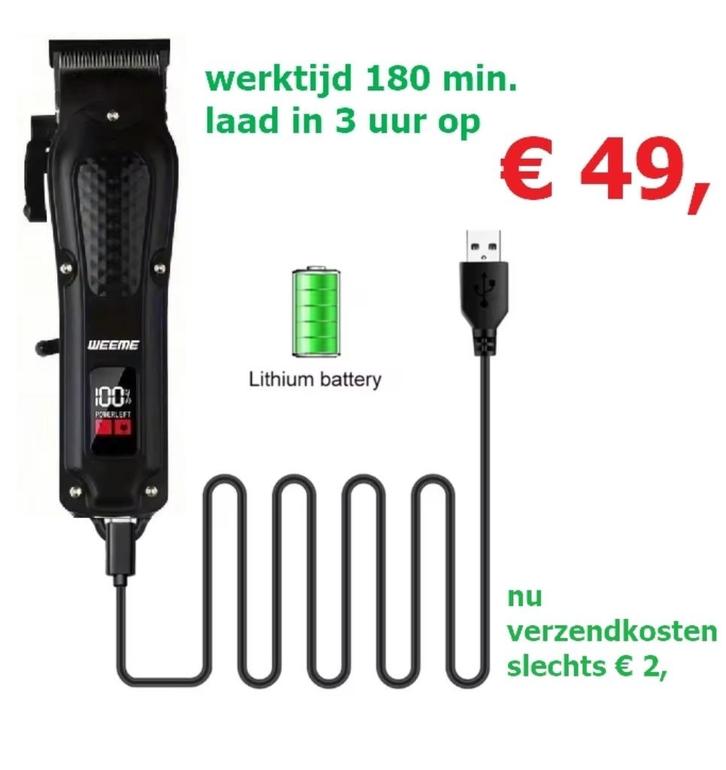 Tondeuse USB-C accu professioneel model 49,-, Sieraden, Tassen en Uiterlijk, Uiterlijk | Gezichtsverzorging, Nieuw, Verzorging
