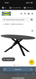Zwarte Eettafel met Marmer Patroon - 180x100 cm, Huis en Inrichting, Tafels | Eettafels, Ophalen, Overige materialen, Gebruikt
