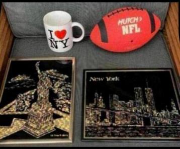 Amerikaanse Spullen bv. NFL Ball / Schilderijtjes / Beker beschikbaar voor biedingen