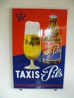 EMAILLE RECLAMEBORD"TAXI-PILS"UIT JAREN 50, Ophalen of Verzenden, Zo goed als nieuw, Reclamebord