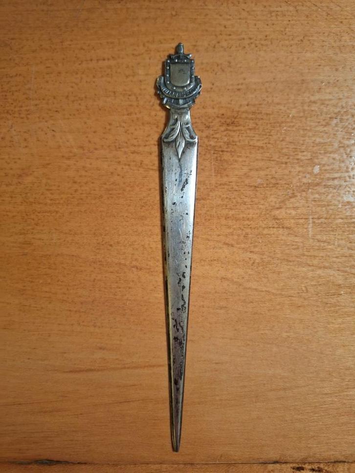 Antieke Brievenopener Infanterie Nulli Cedo, Antiek en Kunst, Antiek | Goud en Zilver, Ophalen of Verzenden