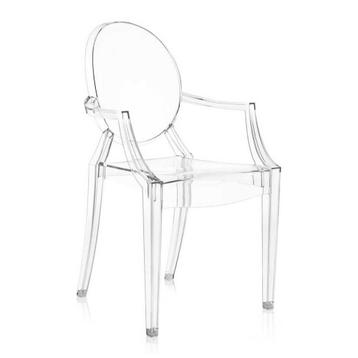 Kartell Louis ghost stoelen 2 transparant en 4 zwart