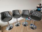WOLTU 4 grey bar stoels (material: faux leather), Huis en Inrichting, Barkrukken, 4 krukken, Ophalen, Zo goed als nieuw, In hoogte verstelbaar