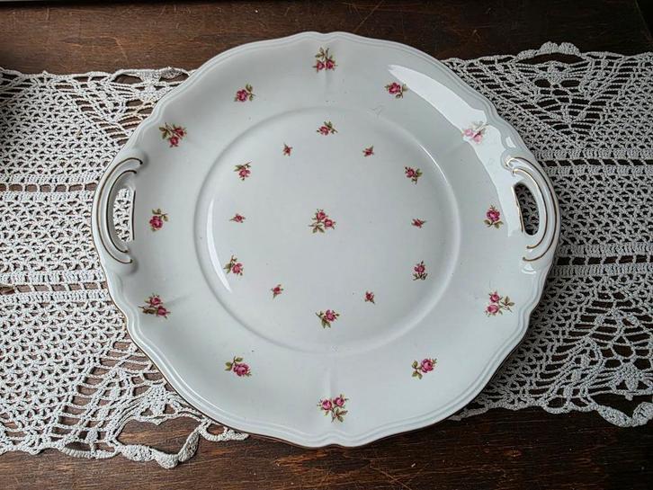 Hapjesschaal taartschaal schaal met roosjes Mitterteich, Antiek en Kunst, Antiek | Servies los, Ophalen of Verzenden